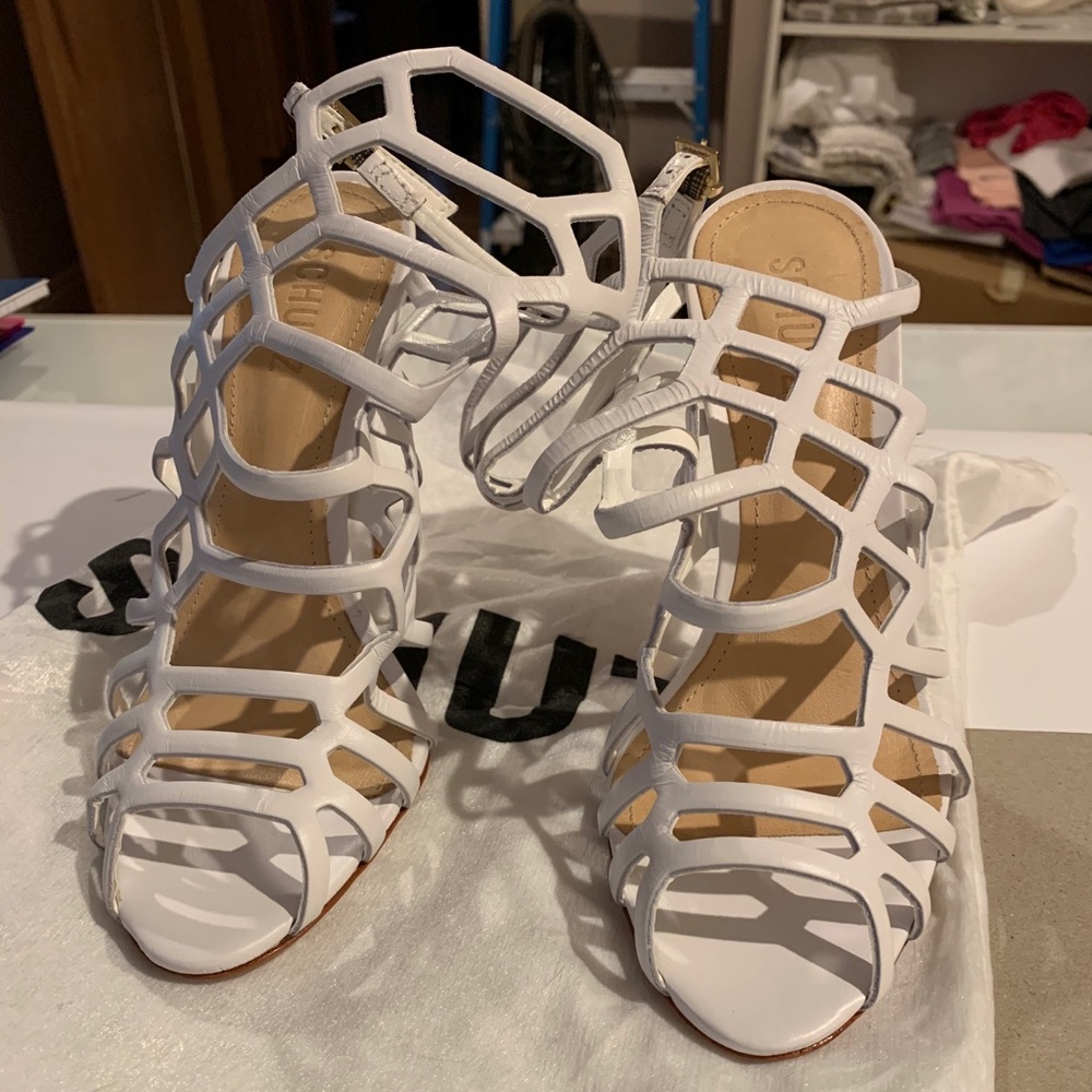 Schutz white heels